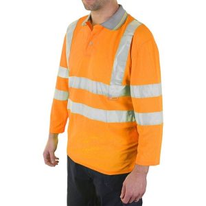 BEESWIFT BPK3QOR PLANT OPERATORS 3/4qtr SLEEVE ORANGE POLO SHIRT
