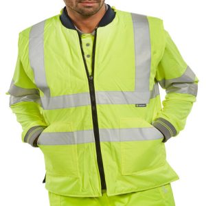 BEESWIFT BWENGSY REVERSIBLE HI-VIS YELLOW “INTERACTIVE” BODYWARMER