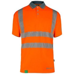 BEESWIFT EWCPKSSOR ENVIROWEAR RECYCLABLE HI-VIS SHORT SLEEVE ORANGE POLO SHIRT
