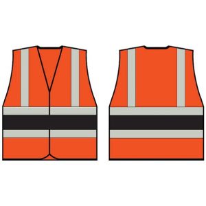 BEESWIFT HVVA2BL ORANGE WCENG VEST WITH BLACK BAND