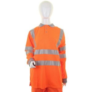 BEESWIFT LPK28OR LADIES HI-VIS ORANGE LONG SLEEVE POLO SHIRT