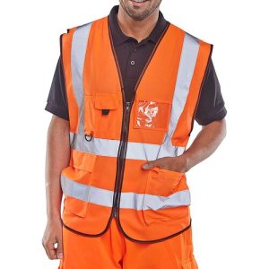 BEESWIFT WCENGEXECOR EXECUTIVE HI-VIS WAISTCOAT ORANGE