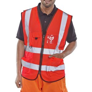 BEESWIFT WCENGEXECRE EXECUTIVE HI-VIS WAISTCOAT RED