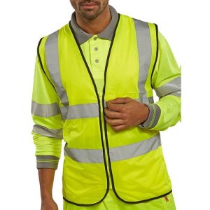 BEESWIFT WCENGSYZ ZIP FASTENED HI-VIS YELLOW WAISTCOAT